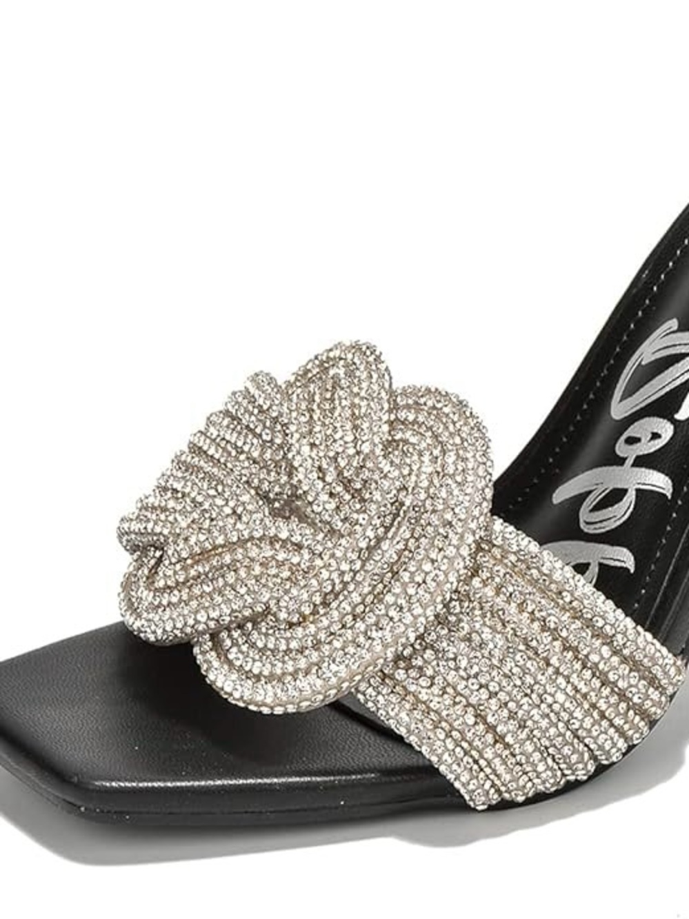 NWT CAPE ROBBIN Flynn Rhinestone Knot Embellished Heels Size 9 - Picture 8 of 8